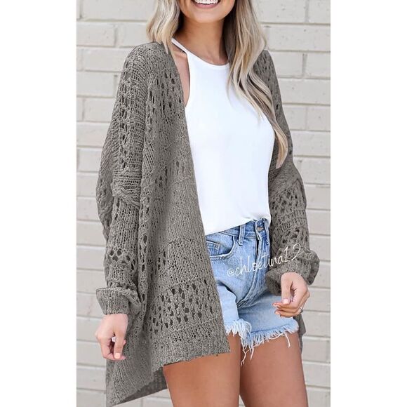 NEW Oversized Hollow Out Cardigan Sweater - Picture 5 of 10